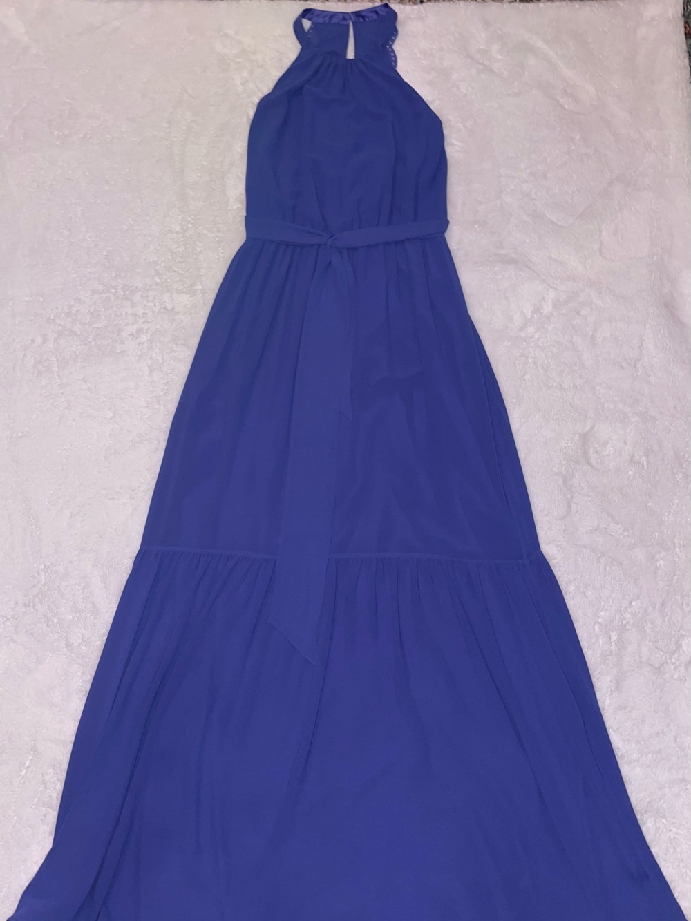 Jessica Simpson Royal Blue Maxi Dress with Halter Neck